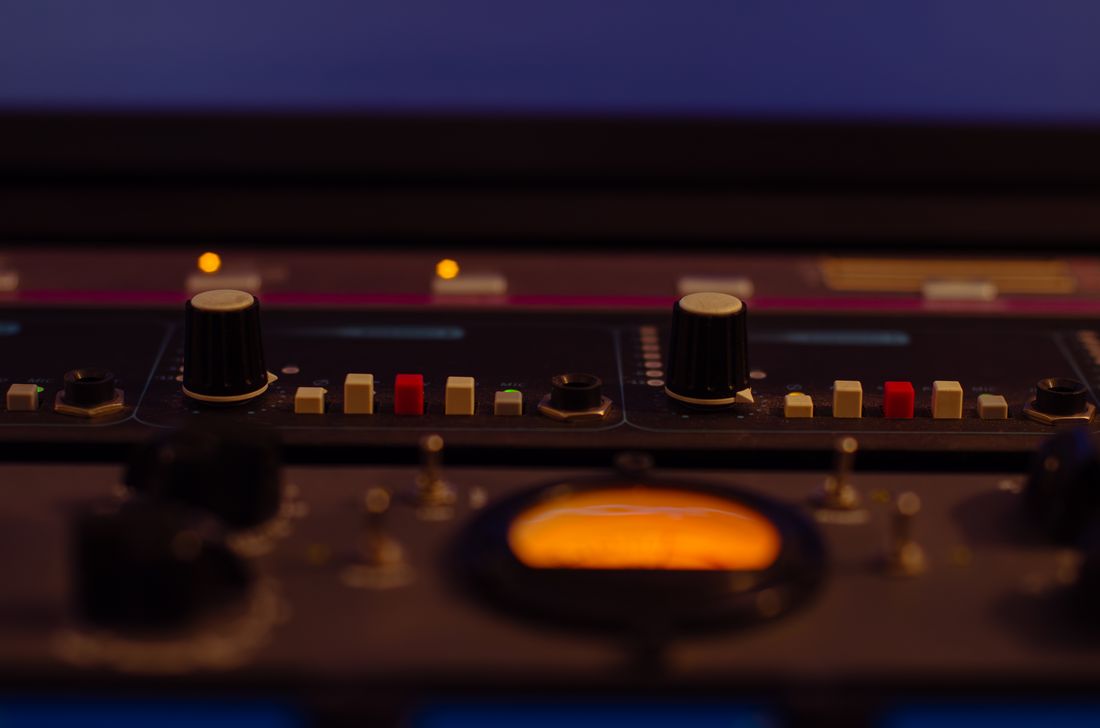 Compressor with a lit VU meter